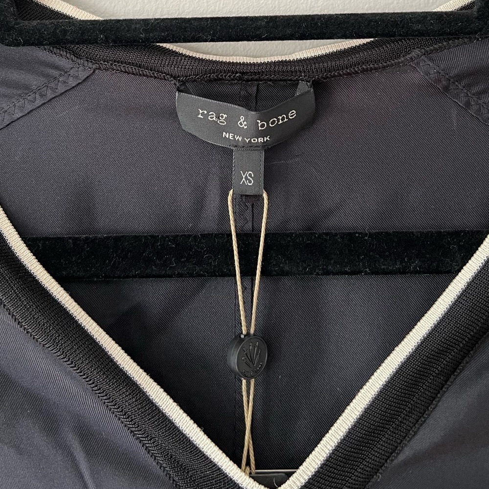 NWT Rag & Bone Long Sleeve Maude Silk Dress in Caviar - Picture 8 of 10